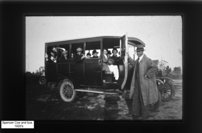 Spencer Coe and Bus 1920ish